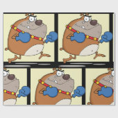Papier Cadeau Drôle Cartoon Bulldog Boxer Chien (Plat)
