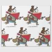 Papier Cadeau Drôle Cartoon Cowboy Bandit Robber (Plat)