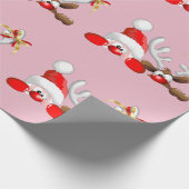 Papier Cadeau Drôle Cartoon de Noël Père Noël et Reindeer (Coin)