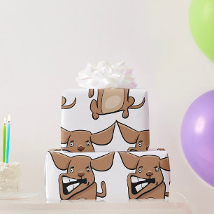 Papier Cadeau Drôle Cartoon fou chien Hilarious mignon animal an