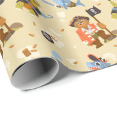 Papier Cadeau Drôle Cartoon Pirates (Coin rond)