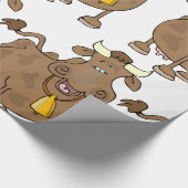 Papier Cadeau Drôle Cartoon Vache Brown avec Bell Animal de ferm (Coin)