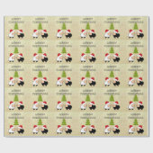 Papier Cadeau Drôle chic Noël Père Noël mouton de dessin animé (Plat)