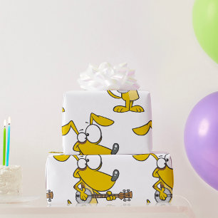Papier Cadeau Drôle Chien Jouant Banjo Musique