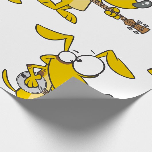 Papier Cadeau Drôle Chien Jouant Banjo Musique