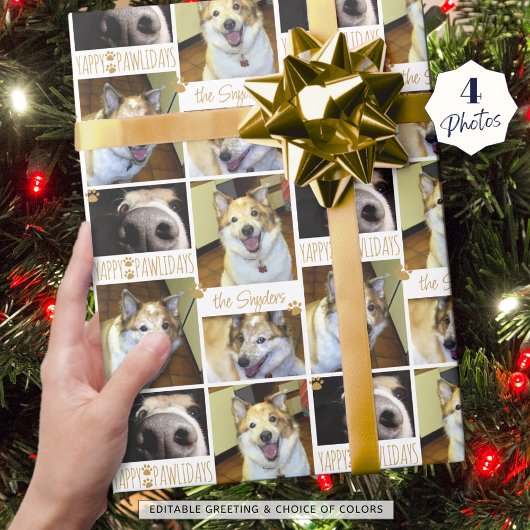 Papier Cadeau Drôle Chien YAPPY PAWLIDAYS 4 Photo personnalisée
