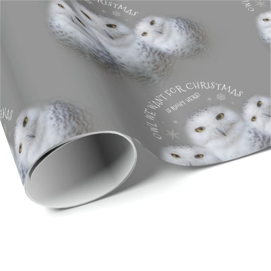 Papier Cadeau Drôle Chouette que nous voulons pour Noël ... Chou (Coin rond)