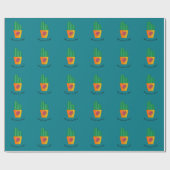 Papier Cadeau Drôle Coincé Sur Vous Cactus (Plat)