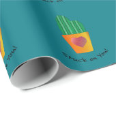 Papier Cadeau Drôle Coincé Sur Vous Cactus (Coin rond)