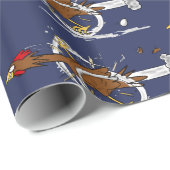 Papier Cadeau Drôle courant brun motif de dessin animé (Coin rond)