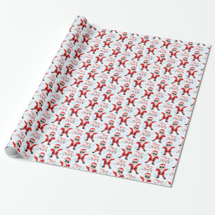 Papier Cadeau Drôle Dabbing Père Noël Joyeux Noël