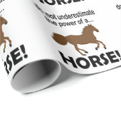 Papier Cadeau Drôle d'animal cheval (Coin rond)