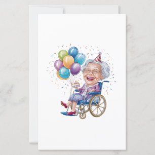 Papier Cadeau drôle d'anniversaire pour grand-mère âgée p