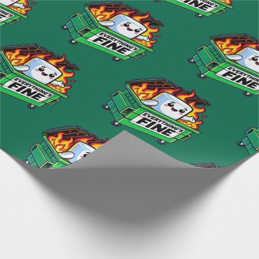Papier Cadeau drôle de benne feu tout fin marshmallow (Coin)