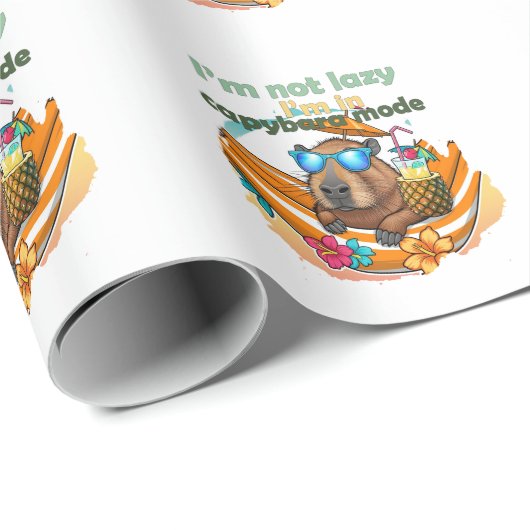 Papier Cadeau drôle de capybara, cadeau, mignon capybara, ne pas (Coin rond)