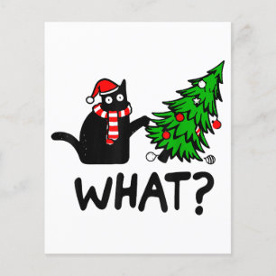 Papier Cadeau drôle de chat noir renversant l'arbre de No