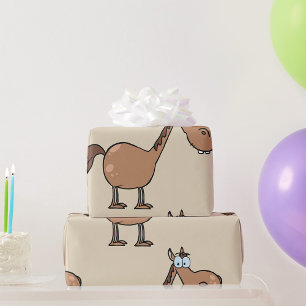 Papier Cadeau Drôle de cheval derpy Cheval brun idiot