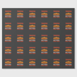 Papier Cadeau Drôle de citrouille Trumpkin Halloween Parodie