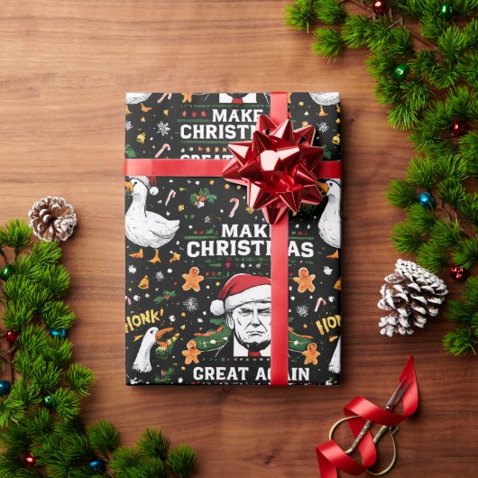 Papier Cadeau Drôle de Faisan Make Christmas Great Again Mème (Cadeau de vacances)