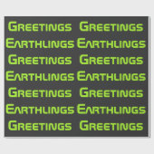 Papier cadeau drôle de salutations d'alien  (Plat)
