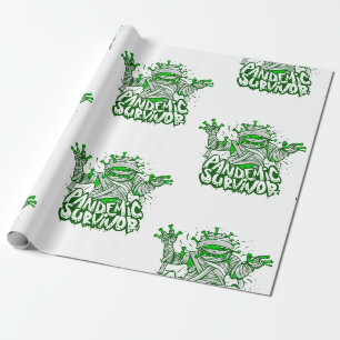 Papier Cadeau drôle de survivant pandémique maman zombie