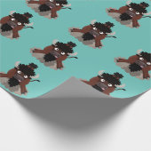 Papier Cadeau Drôle dessin animé de bison de buffle (Coin)