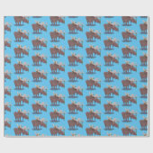 Papier Cadeau Drôle dessin animé d'orignal heureux (Plat)