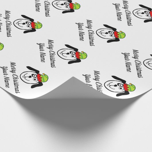 Papier Cadeau Drôle dessin sur les elfes de chien personnalisées (Coin)