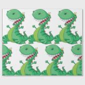 Papier Cadeau Drôle Dinosaure Dinosaure Roaring T-Rex (Plat)