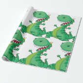 Papier Cadeau Drôle Dinosaure Dinosaure Roaring T-Rex (Déroulé)