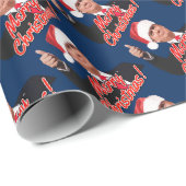 Papier Cadeau Drôle Donald Trump Joyeux Noël Père Noël (Coin rond)