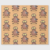 Papier Cadeau Drôle drôle de personnage de dessin animé de cafar (Plat)