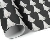 Papier Cadeau Drôle Fantôme D'Halloween Dessin Passé (Coin rond)