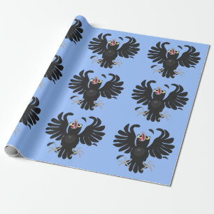 Papier Cadeau Drôle fou corbeau dessin animé de corbeau de corne