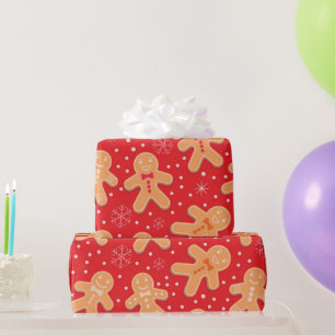 Papier Cadeau Drôle Gingerbread homme cookies motif