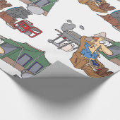 Papier Cadeau Drôle Glamping Cartoon Camping de luxe (Coin)