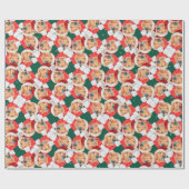 Papier Cadeau Drôle Golden Retriever Face Motif de Noël (Plat)