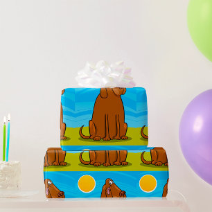 Papier Cadeau Drôle gros chien Brown assis au soleil
