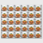 Papier Cadeau Drôle Halloween Citrouille Halloween décoration de (Plat)