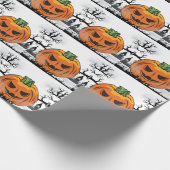 Papier Cadeau Drôle Halloween Citrouille Halloween décoration de (Coin)
