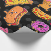 Papier Cadeau drôle halloween monstres de restauration rapide (Coin)
