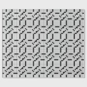 Papier Cadeau Drôle jeu de mots croisés noir et blanc (Plat)