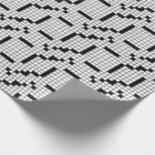 Papier Cadeau Drôle jeu de mots croisés noir et blanc (Coin)