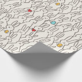 Papier Cadeau Drôle lapin cousu motif (Coin)