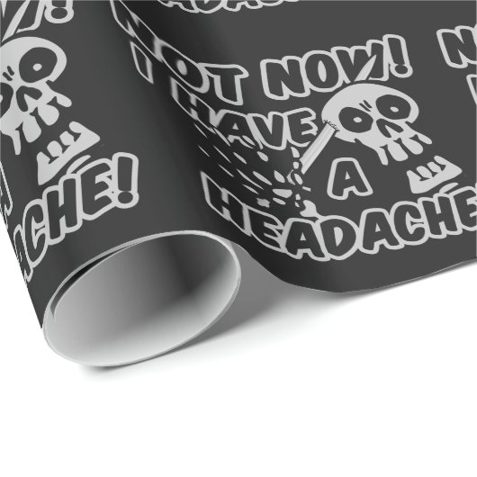Papier Cadeau Drôle Mal de tête Papier d'emballage du crâne (Coin rond)
