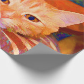 Papier Cadeau Drôle Mette Bright Orange Tabby Chat Découpage (Coin)