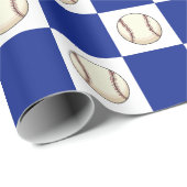 Papier Cadeau Drôle Modèle photo de baseball (Coin rond)