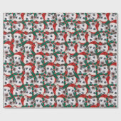 Papier Cadeau Drôle Motif de Noël dalmate (Plat)