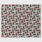 Papier Cadeau Drôle Motif de Noël Pekingese (Plat)