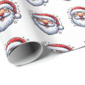 Papier Cadeau Drôle Motif Père Noël (Coin rond)
